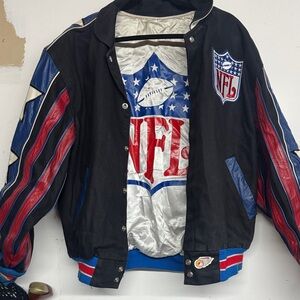 NFL Vintage Jeff Hamilton Varsity Jacket - Black, Blue, Red, White
